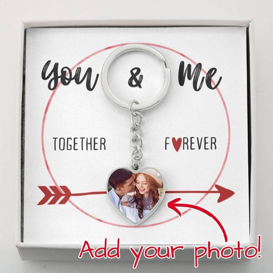 Together Forever Photo Keychain - Silver color - No engraving