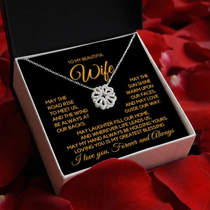 To My Wife - An Irish Love Blessing - Magnetic Hearts Necklace