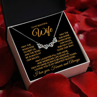 To My Wife - An Irish Love Blessing - Magnetic Hearts Necklace