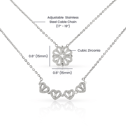 To My Wife - An Irish Love Blessing - Magnetic Hearts Necklace