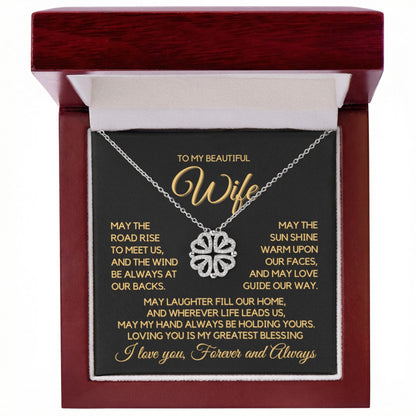 To My Wife - An Irish Love Blessing - Magnetic Hearts Necklace