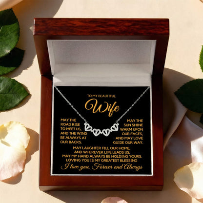 To My Wife - An Irish Love Blessing - Magnetic Hearts Necklace