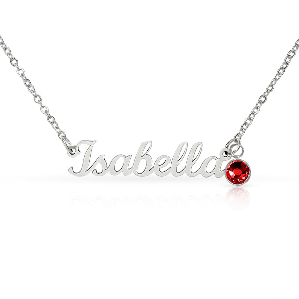Collar de Cumpleaños con Nombre y Piedra de Nacimiento Personalizados