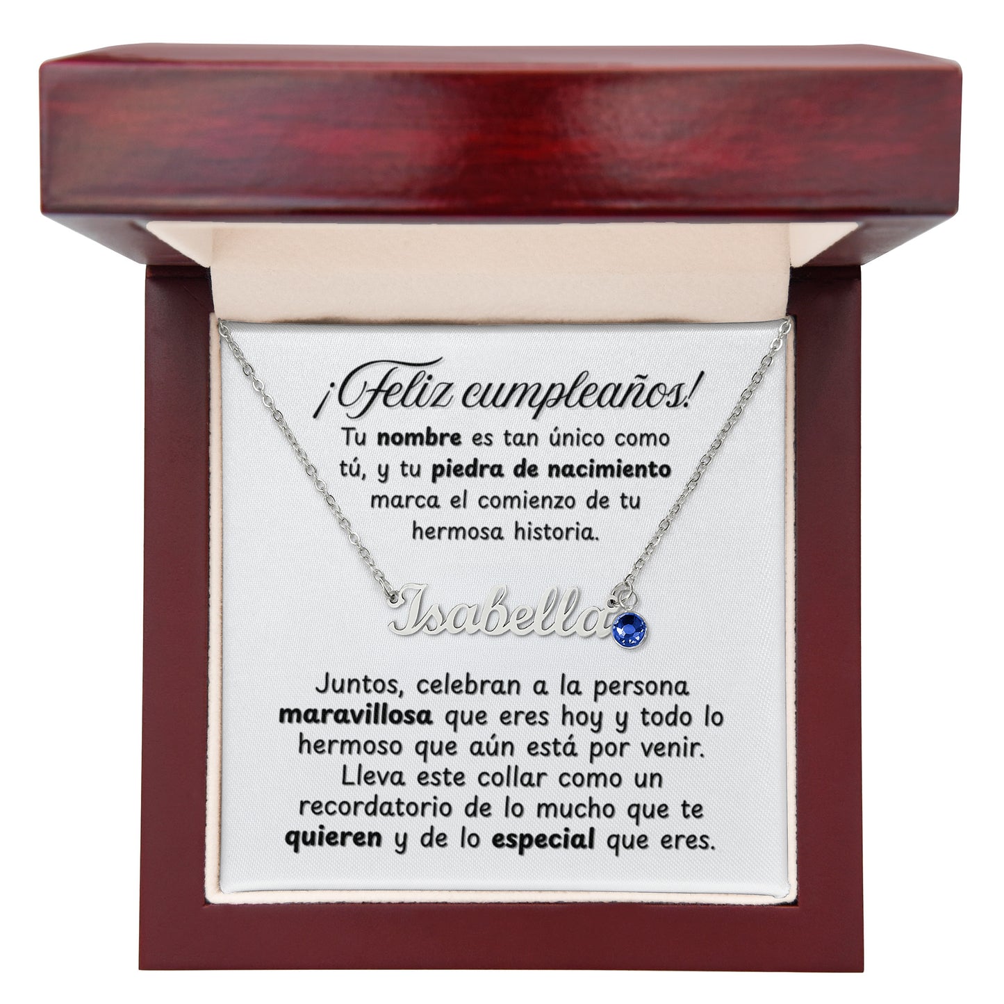 Collar de Cumpleaños con Nombre y Piedra de Nacimiento Personalizados