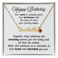 Happy Birthday Necklace with Personalized Name and Birthstone