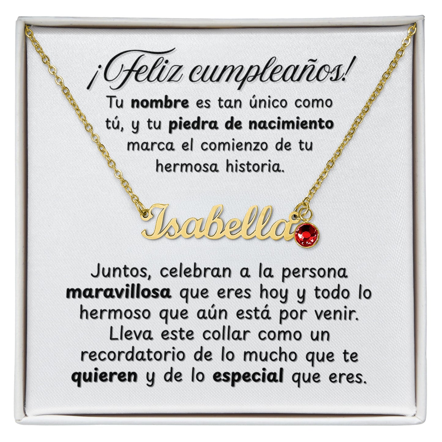 Collar de Cumpleaños con Nombre y Piedra de Nacimiento Personalizados
