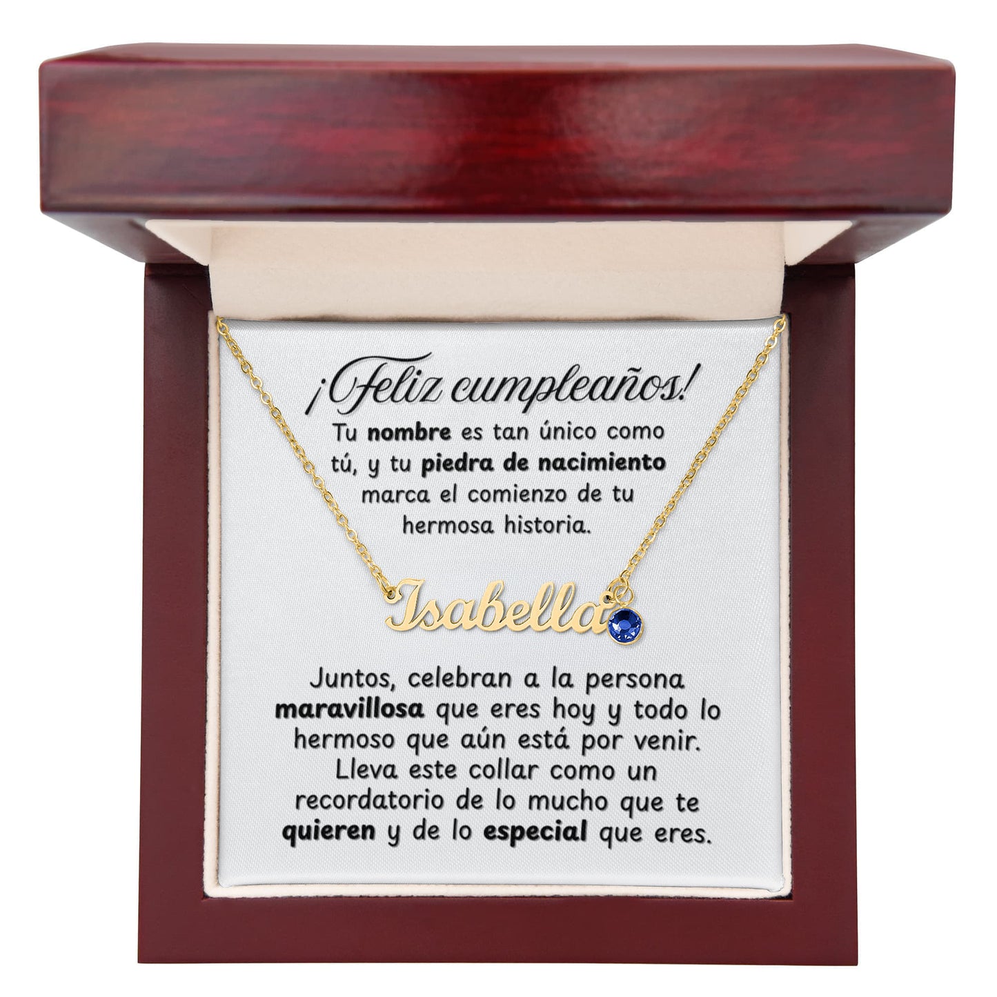 Collar de Cumpleaños con Nombre y Piedra de Nacimiento Personalizados