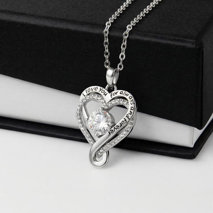 necklace against the two-tone box