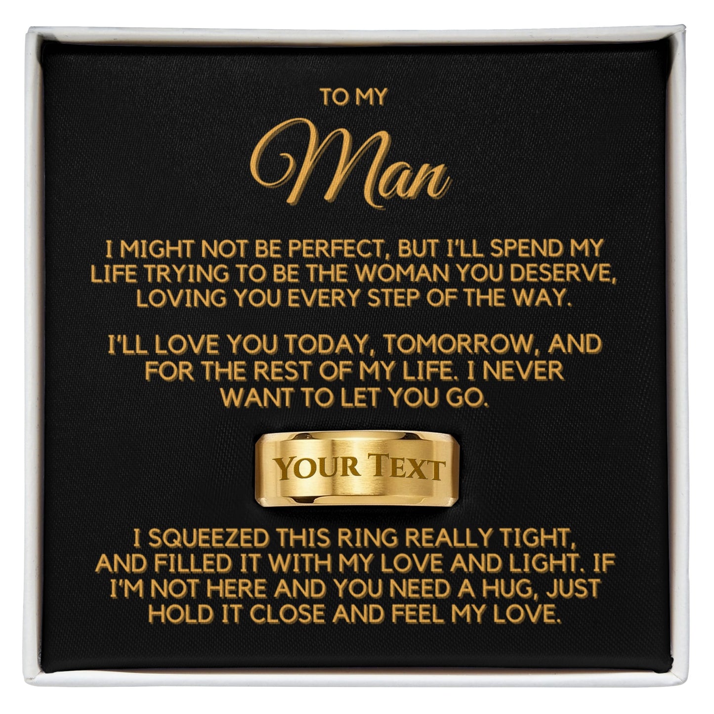 To My Man - Men's Personalized Ring