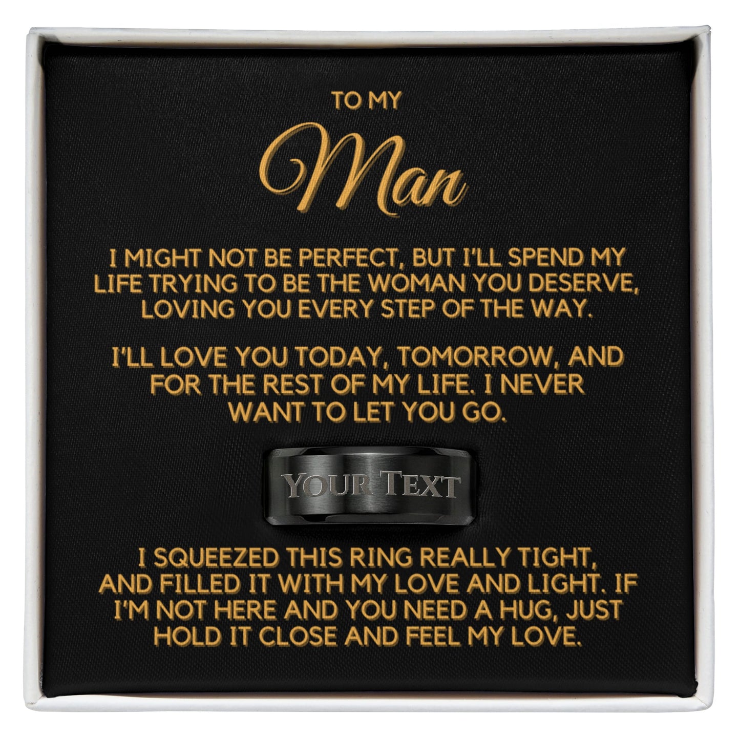 To My Man - Men's Personalized Ring
