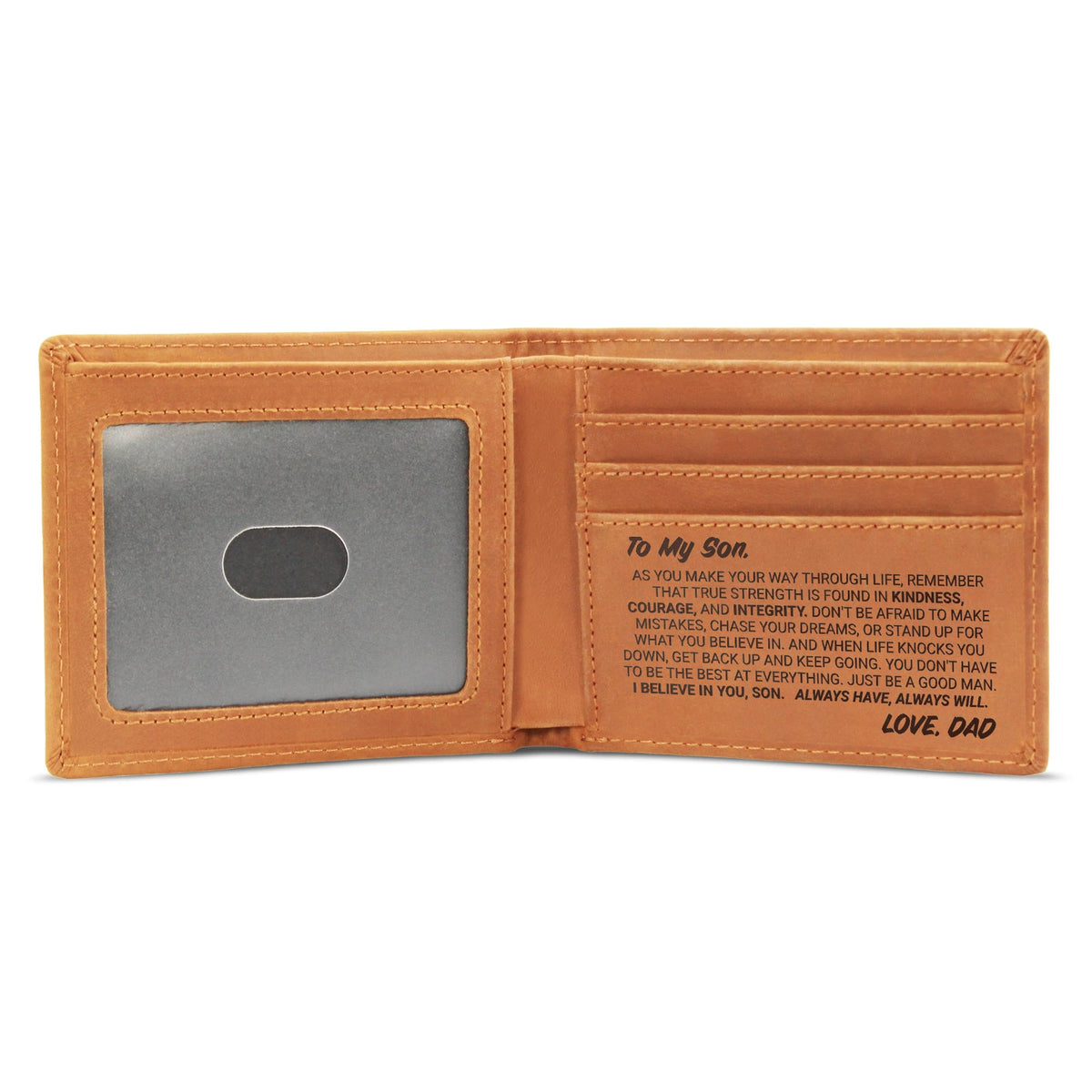 To My Son - I Believe In You - Leather Wallet