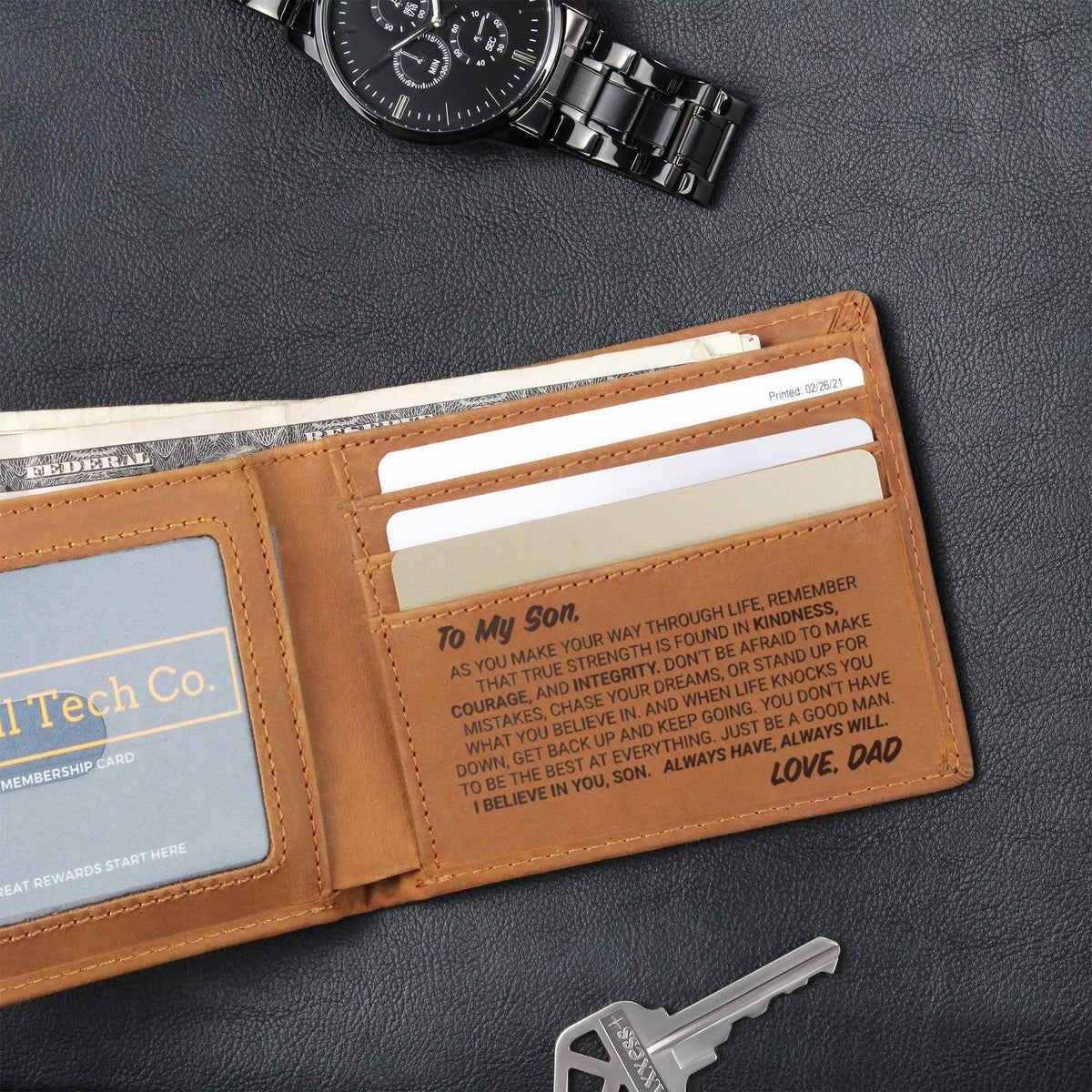 To My Son - I Believe In You - Leather Wallet