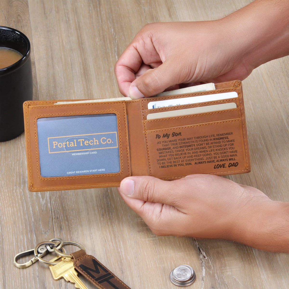 To My Son - I Believe In You - Leather Wallet