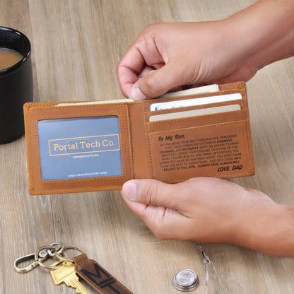 To My Son - I Believe In You - Leather Wallet