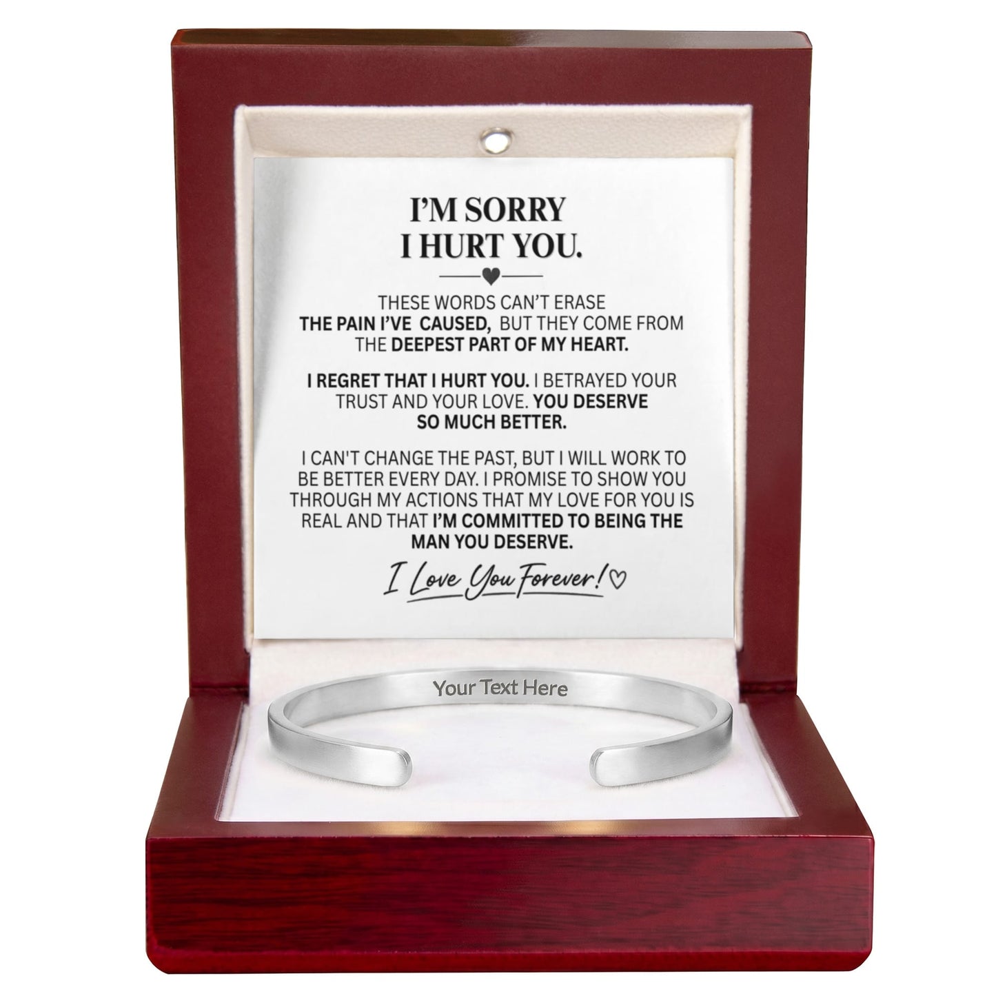 "I'm Sorry" Personalized Bracelet for Her – A Meaningful Apology Gift