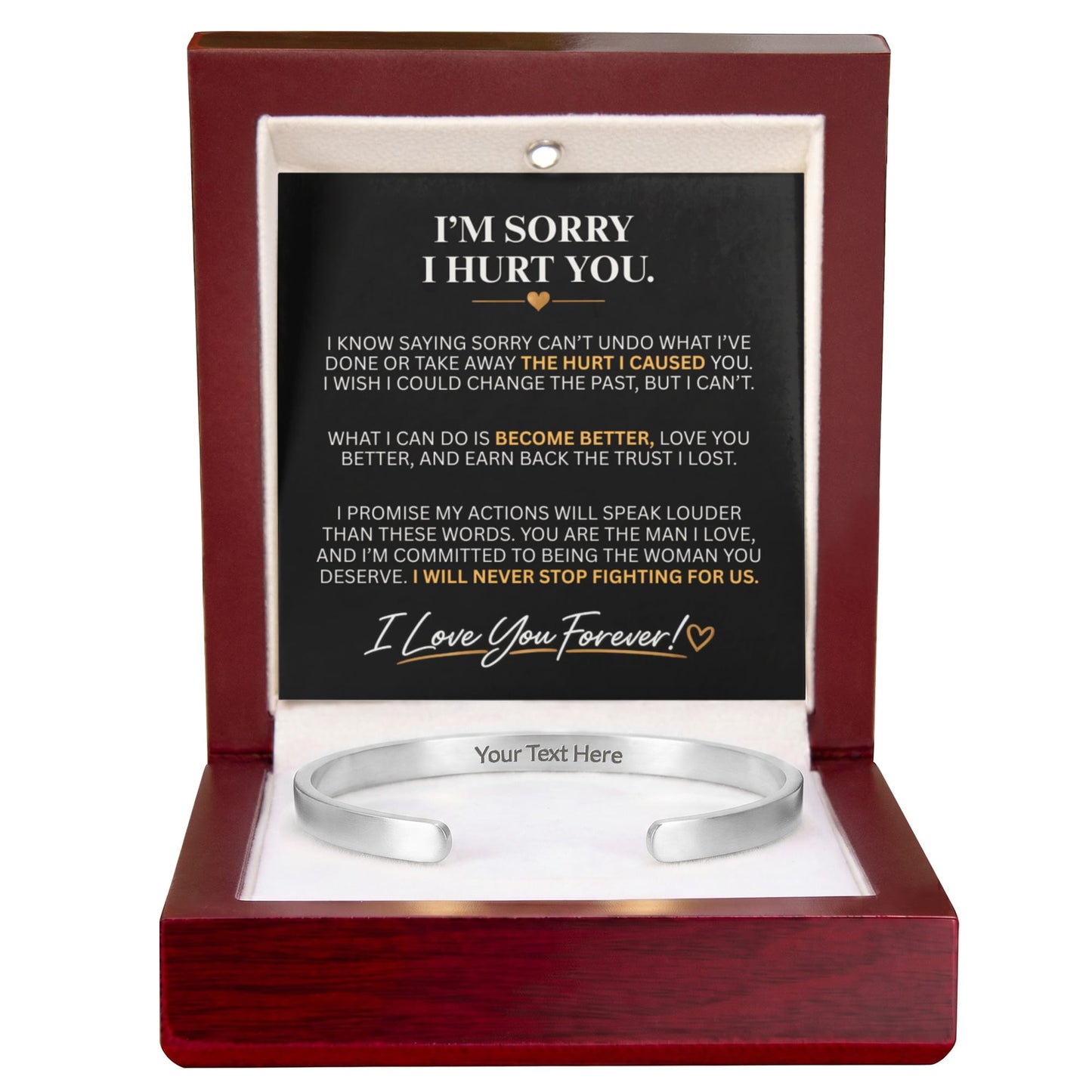 "I'm Sorry" Personalized Bracelet for Him – A Meaningful Apology Gift
