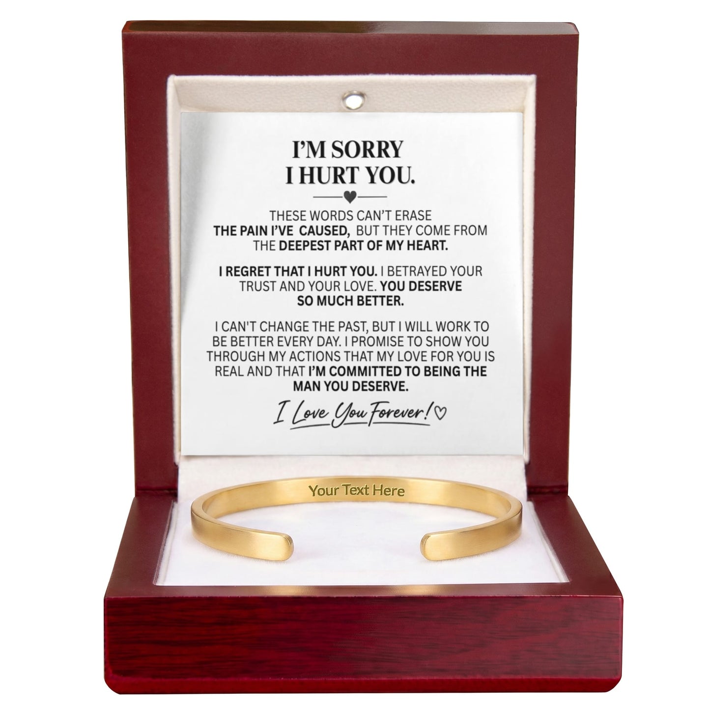 "I'm Sorry" Personalized Bracelet for Her – A Meaningful Apology Gift