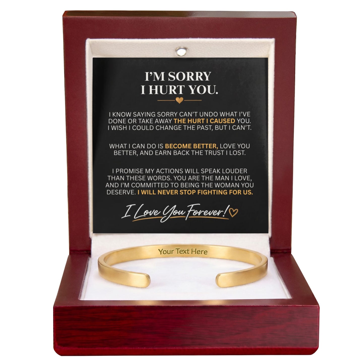 "I'm Sorry" Personalized Bracelet for Him – A Meaningful Apology Gift