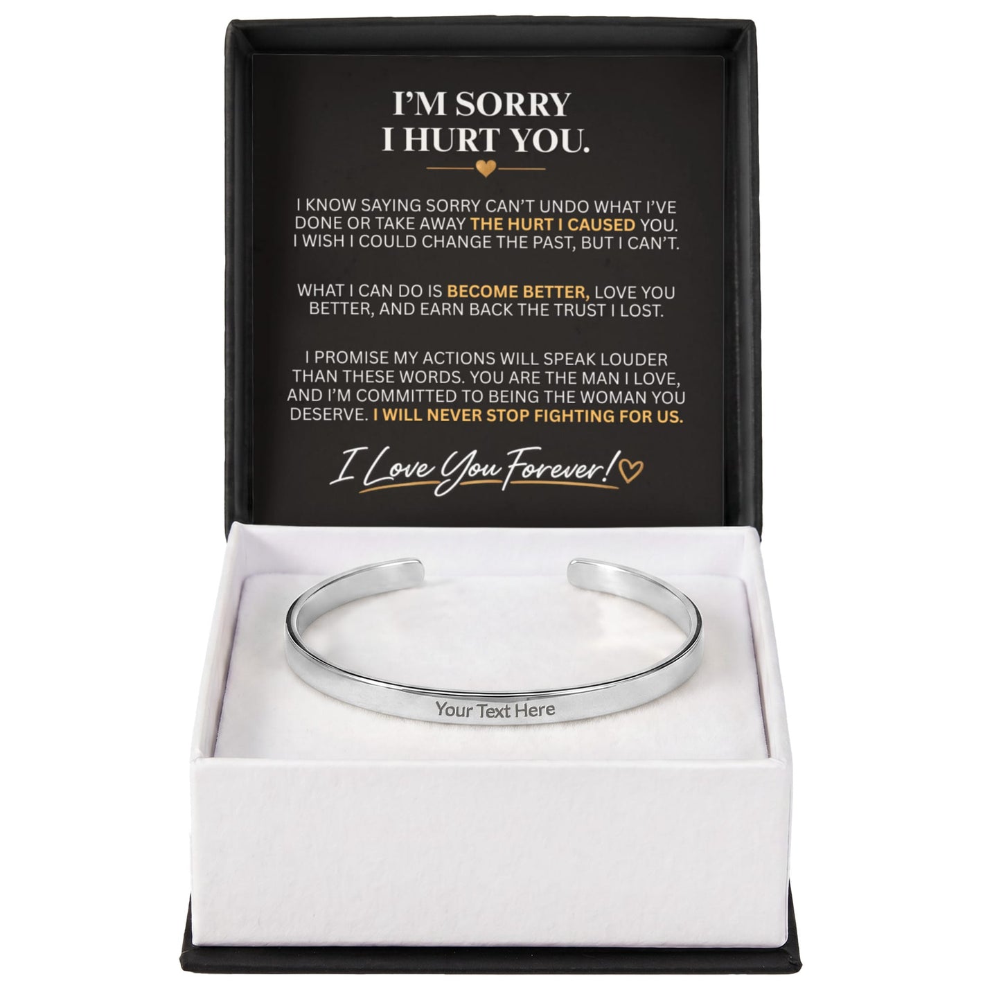 "I'm Sorry" Personalized Bracelet for Him – A Meaningful Apology Gift