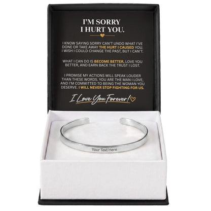 "I'm Sorry" Personalized Bracelet for Him – A Meaningful Apology Gift