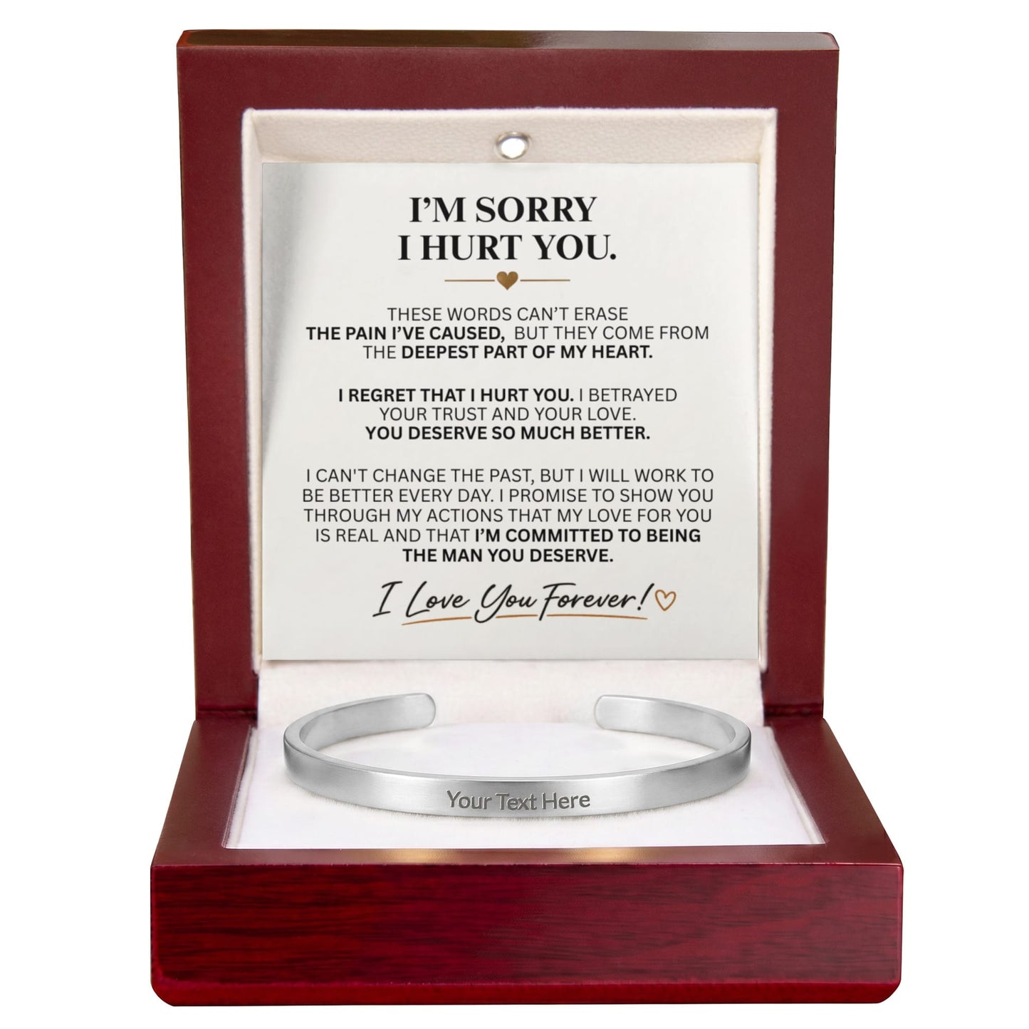 "I'm Sorry" Personalized Bracelet for Her – A Meaningful Apology Gift