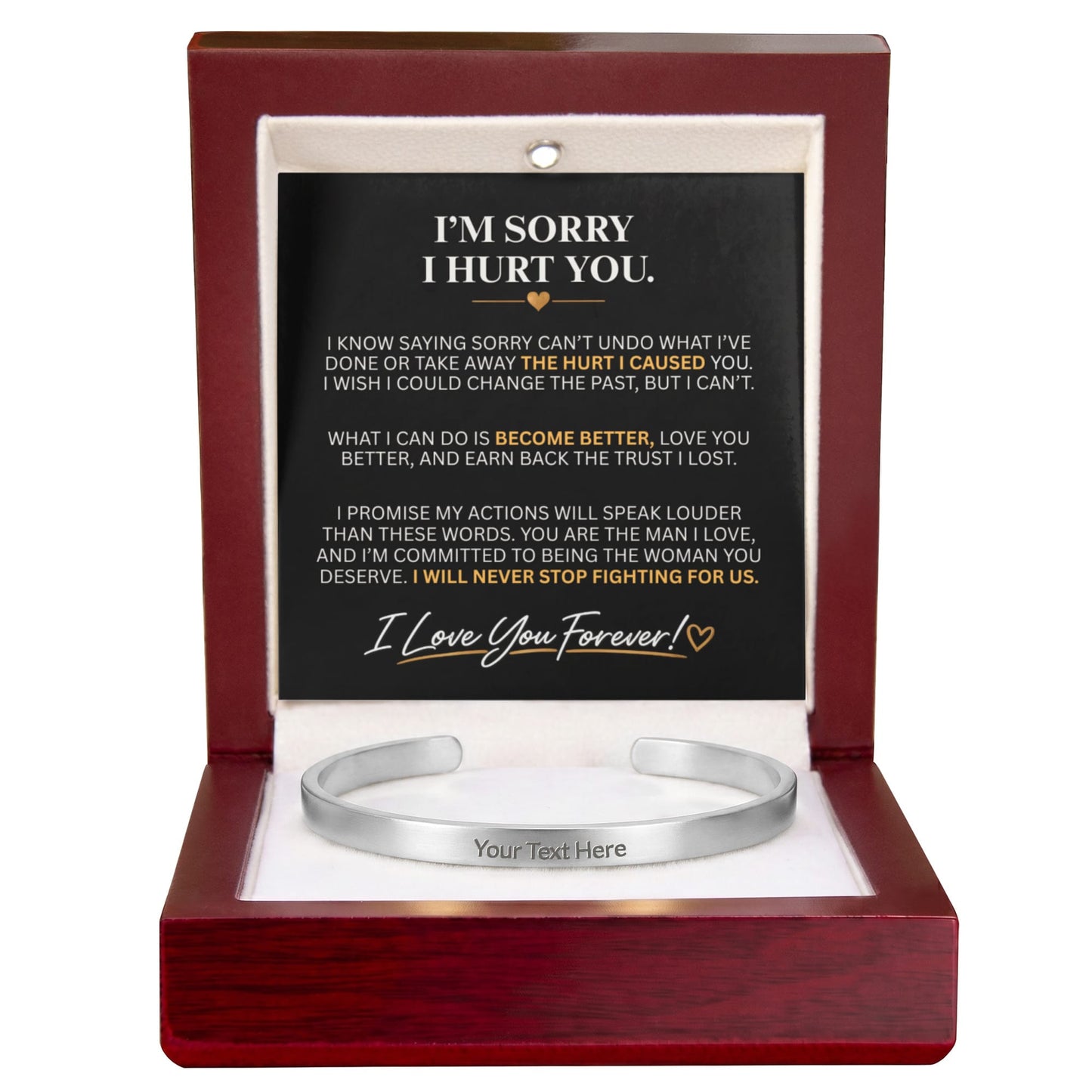 "I'm Sorry" Personalized Bracelet for Him – A Meaningful Apology Gift