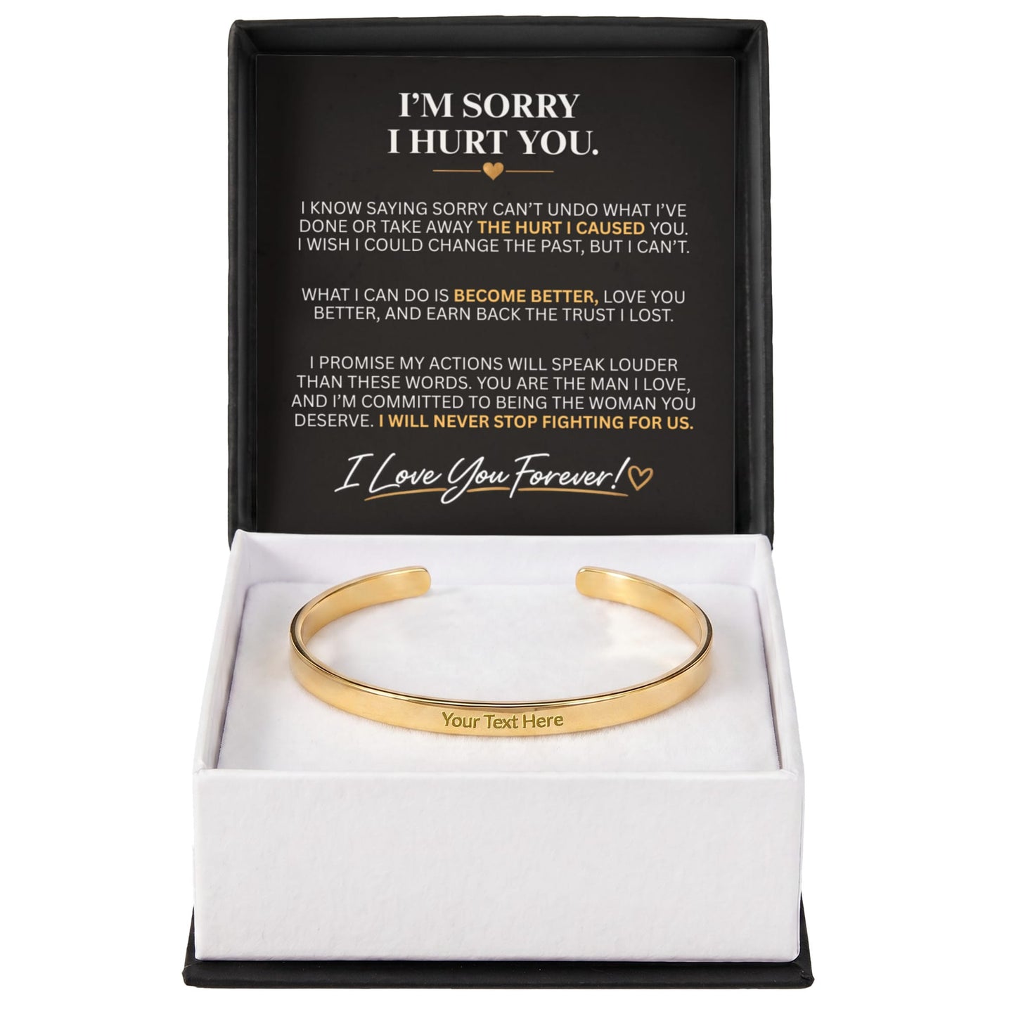 "I'm Sorry" Personalized Bracelet for Him – A Meaningful Apology Gift