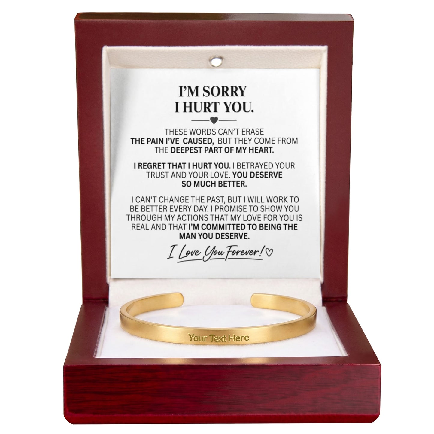 "I'm Sorry" Personalized Bracelet for Her – A Meaningful Apology Gift