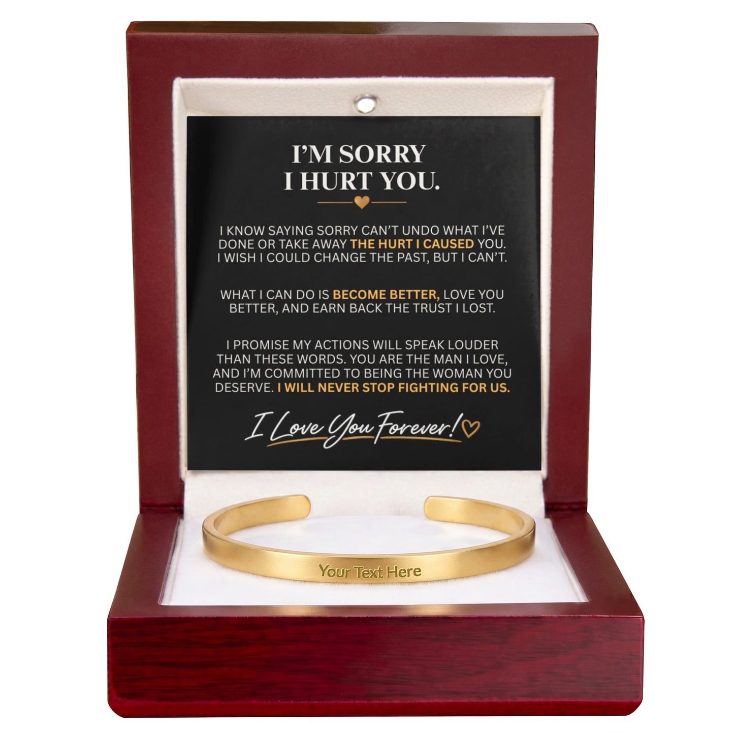 "I'm Sorry" Personalized Bracelet for Him – A Meaningful Apology Gift