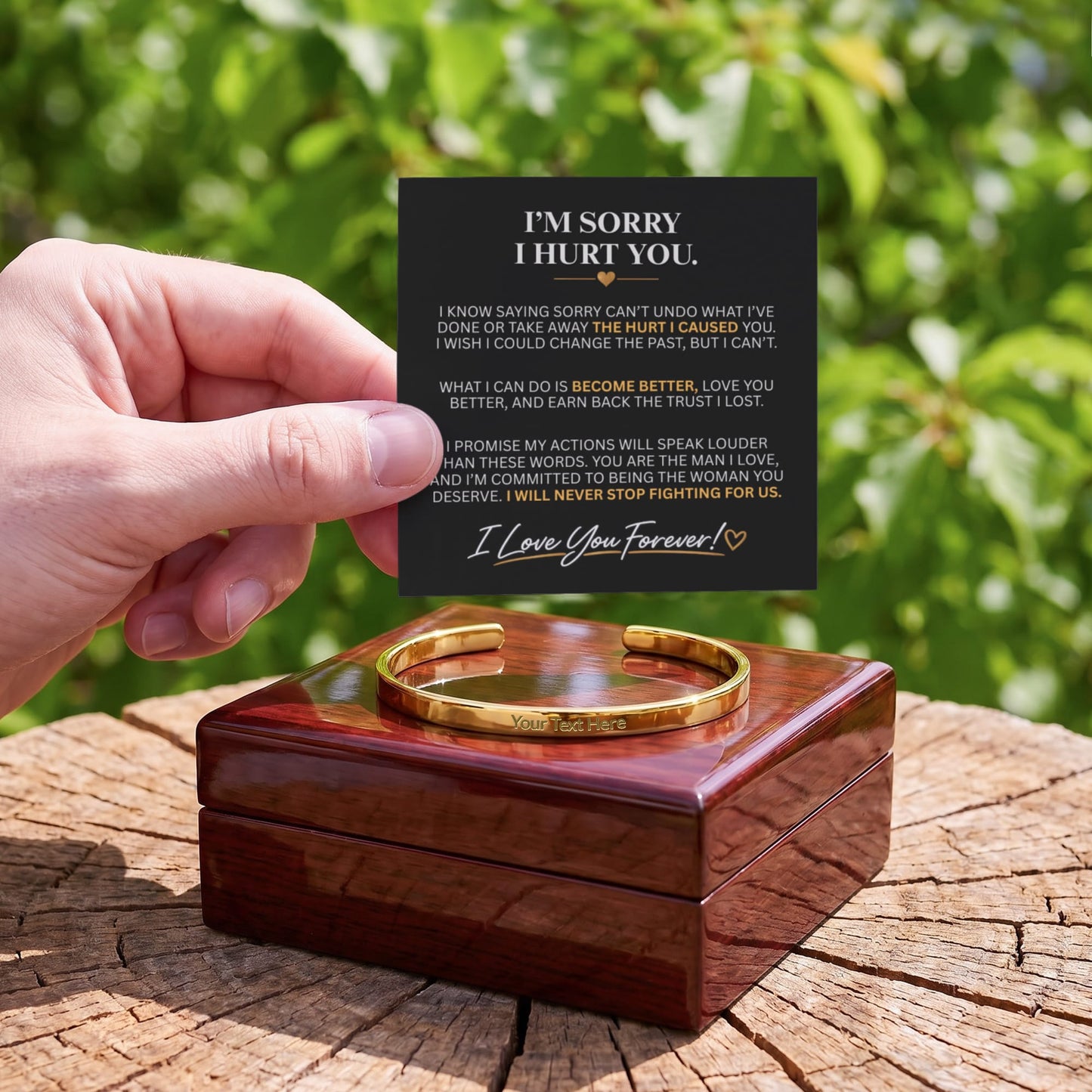 "I'm Sorry" Personalized Bracelet for Him – A Meaningful Apology Gift