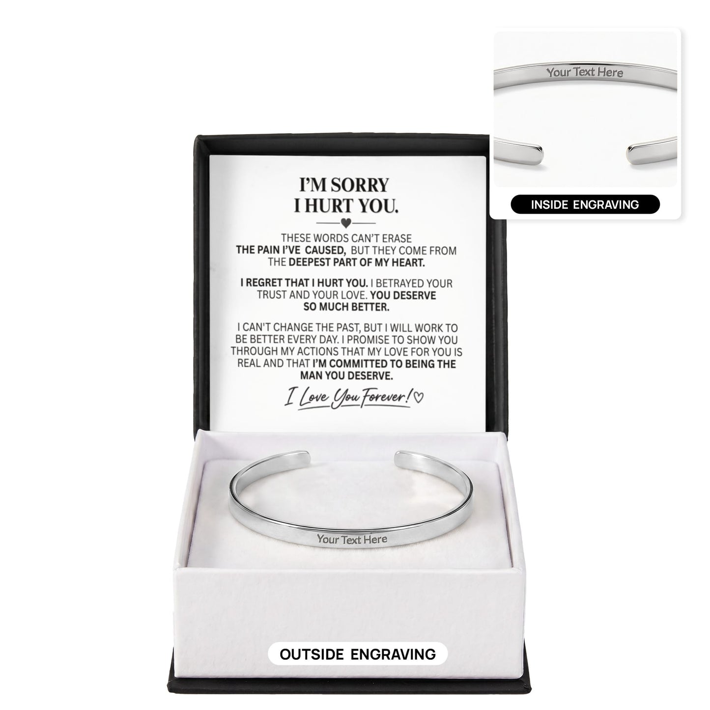 "I'm Sorry" Personalized Bracelet for Her – A Meaningful Apology Gift
