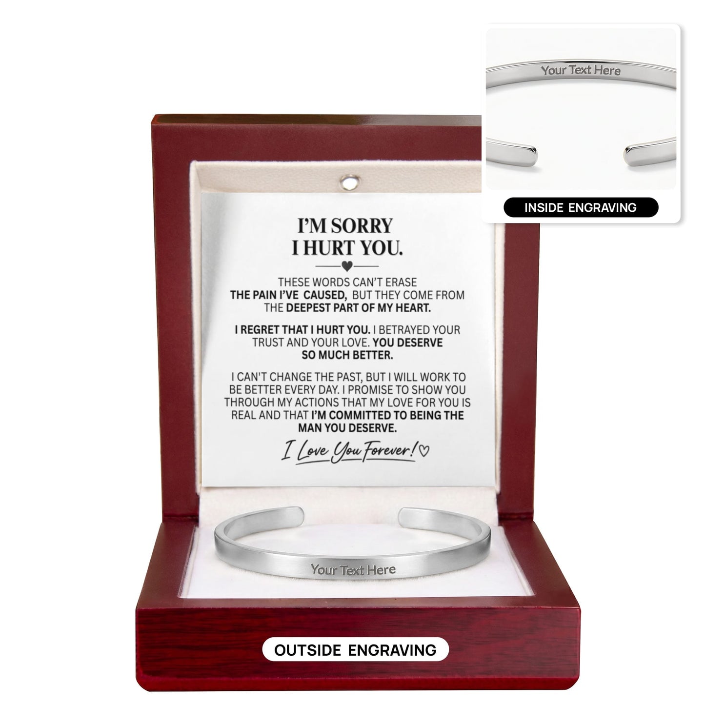 "I'm Sorry" Personalized Bracelet for Her – A Meaningful Apology Gift