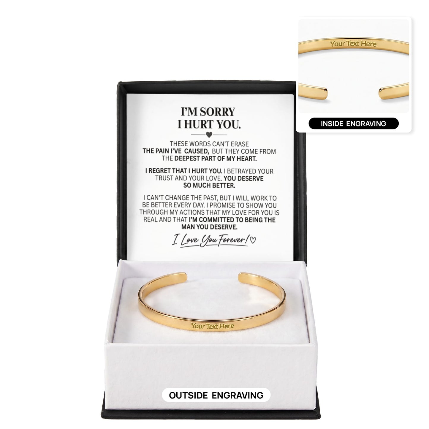 "I'm Sorry" Personalized Bracelet for Her – A Meaningful Apology Gift