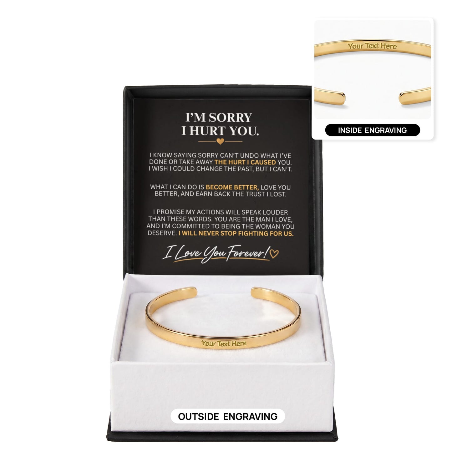 "I'm Sorry" Personalized Bracelet for Him – A Meaningful Apology Gift