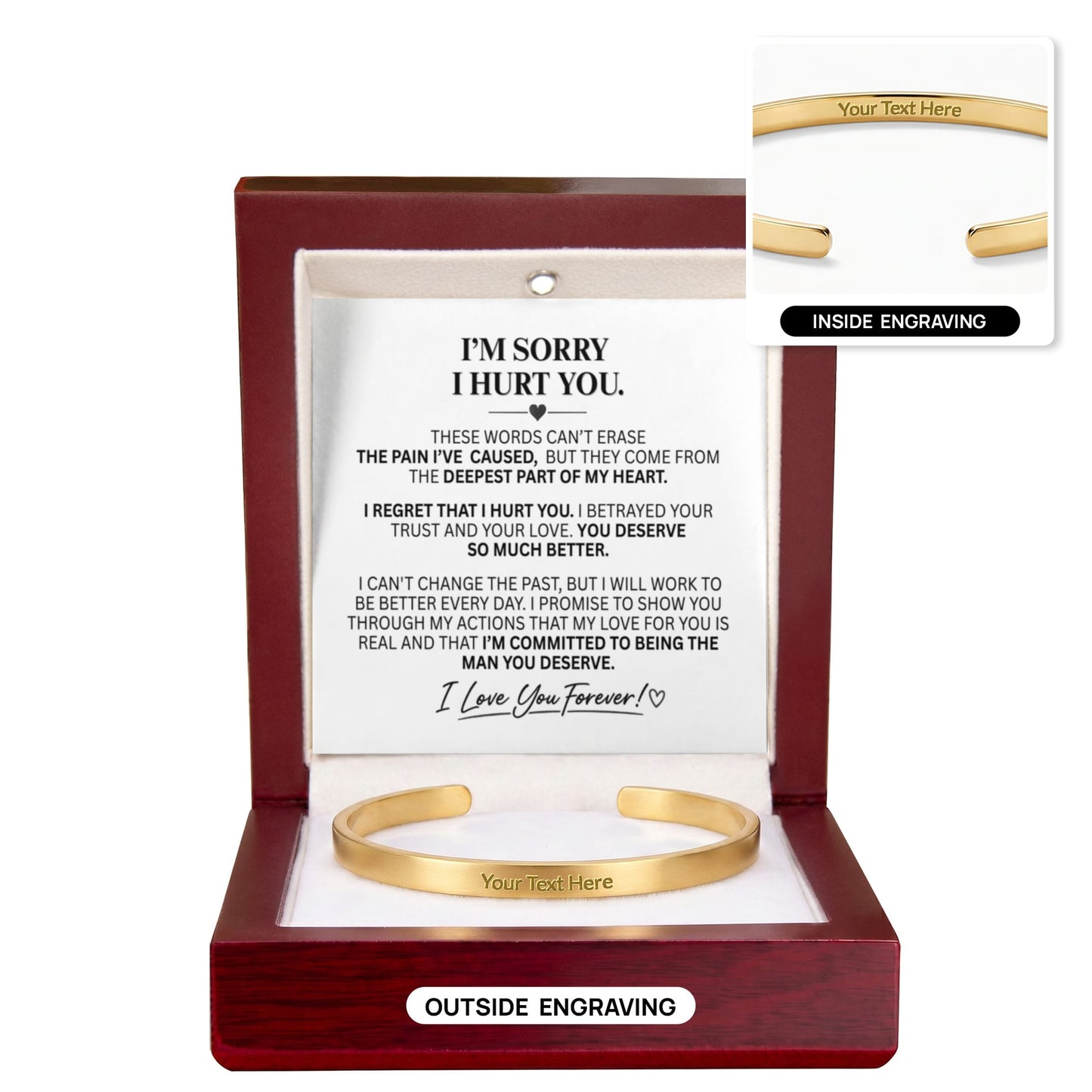 "I'm Sorry" Personalized Bracelet for Her – A Meaningful Apology Gift