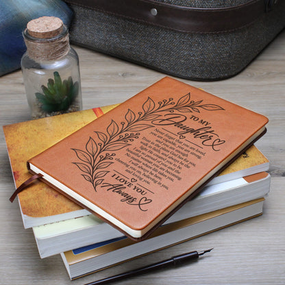 To My Daughter - Trust God's Plans For You - Engraved Leather Journal
