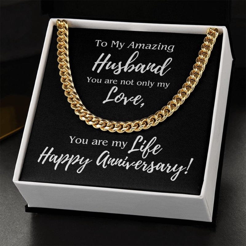 My Amazing Husband - Anniversary Necklace - Gold Plated - Two-toned box