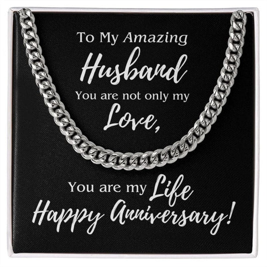 My Amazing Husband - Anniversary Necklace - Stainless Steel - Two-toned box