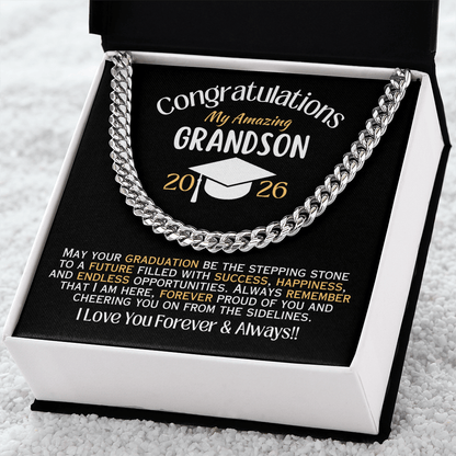 My Amazing Grandson - 2026 Graduation - Necklace