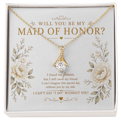 Will You Be My Maid of Honor Necklace – Maid of Honor Proposal Gift