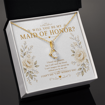 Will You Be My Maid of Honor Necklace – Maid of Honor Proposal Gift