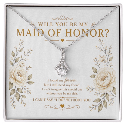 Will You Be My Maid of Honor Necklace – Maid of Honor Proposal Gift
