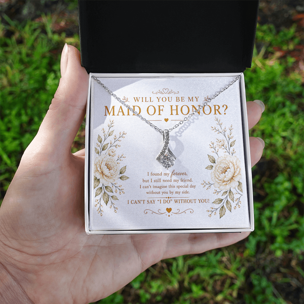 Will You Be My Maid of Honor Necklace – Maid of Honor Proposal Gift