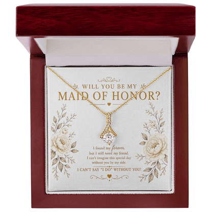 Will You Be My Maid of Honor Necklace – Maid of Honor Proposal Gift