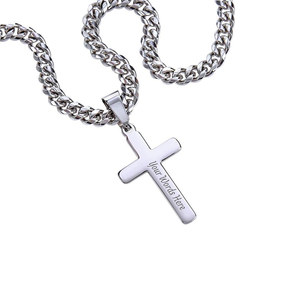 My Amazing Grandson - Cuban Chain Cross Necklace - With Engraving