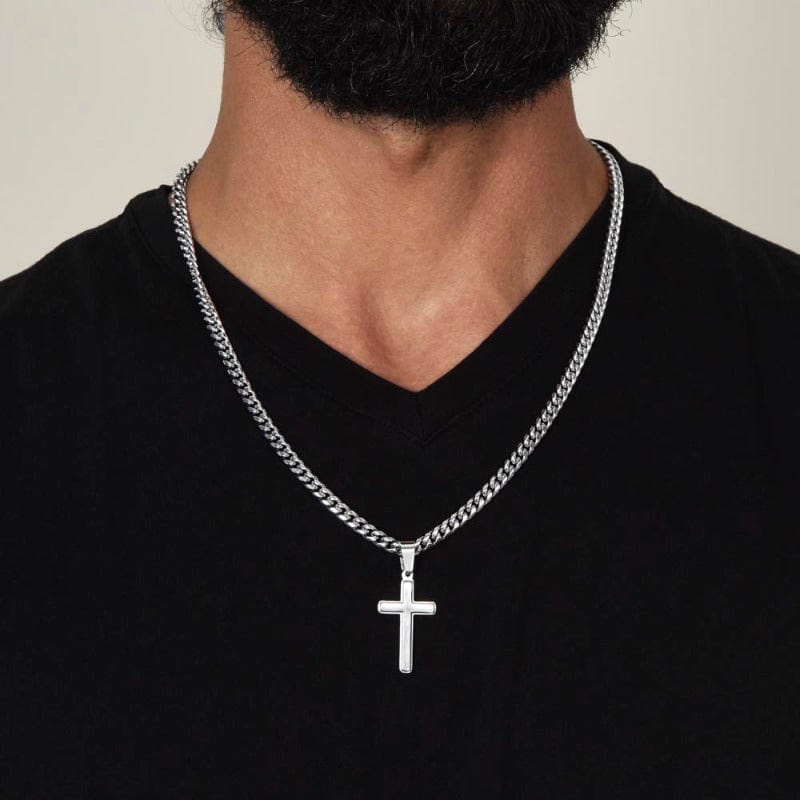 My Amazing Grandson - Cuban Chain Cross Necklace - With Engraving