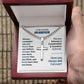 Amazing Grandson - Stronger Braver Smarter - Cuban Chain Cross Necklace - With Engraving - Mahogany-style box