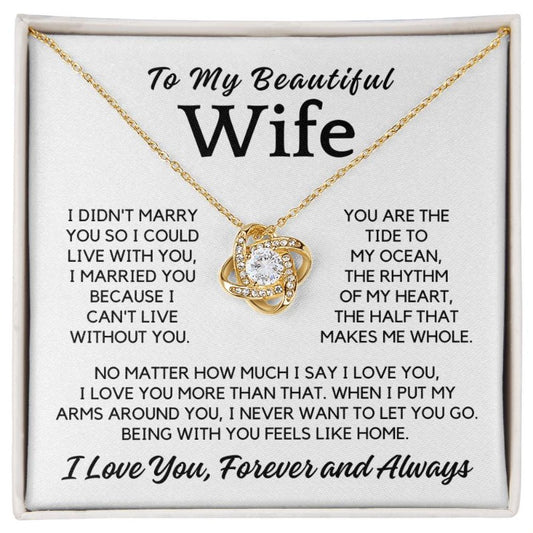 To My Wife - You Are My Home - Necklace - Yellow Gold Finish with Two-tone Box