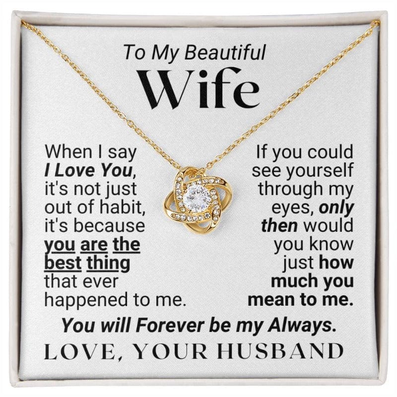 To My Wife - When I Say I Love You - Yellow Gold Finish - Necklace - Tow-tone Box