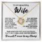 To My Wife - Infinite Love - Necklace - Yellow Gold Finish with Two-tone Box